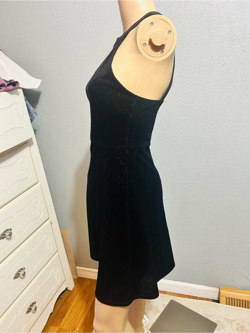 Live to be Spoiled black shimmer skater dress Size small - Picture 10 of 16